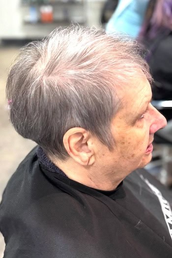 Tapered Grey Pixie With Blended Crown Hairstyle