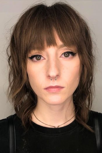 Textured Shoulder-Length Shag With Fringe Haircut