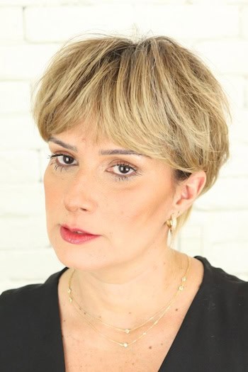 Bowl Cut Inspired Shag with Smooth Bangs Hairstyle