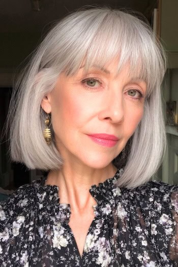 Medium bob with bangs for mature women
