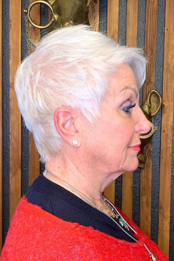 Brushed Forward Pixie With Side Volume Hairstyle
