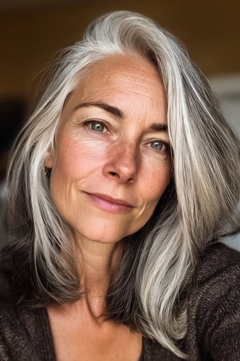 Long bob with side part