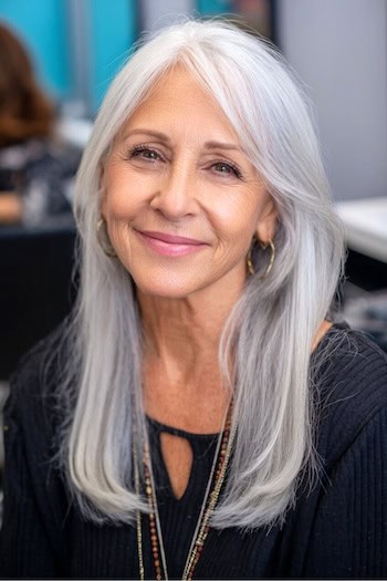 Long Silver Hair