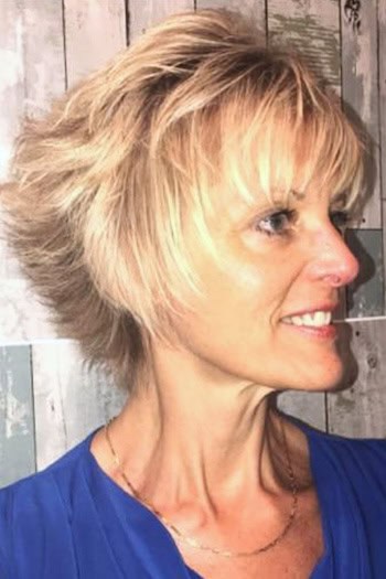 Razor Cut Feathered Layered Pixie Hairstyle