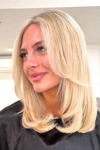 Curled Under Layered Lob Haircut