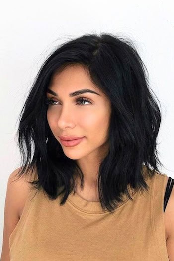 Tousled Long Bob For Thick Hair Haircut