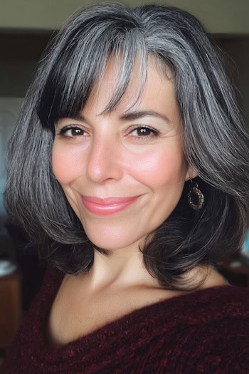Gray Blended Bob with Bangs Hairstyle