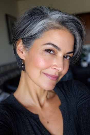 Gray Blended Pixie Bob Hairstyle