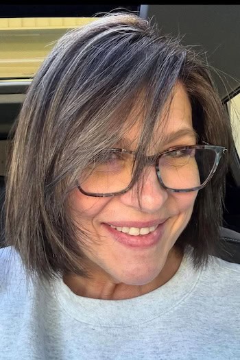 Short Gray Blended Bob Hairstyle
