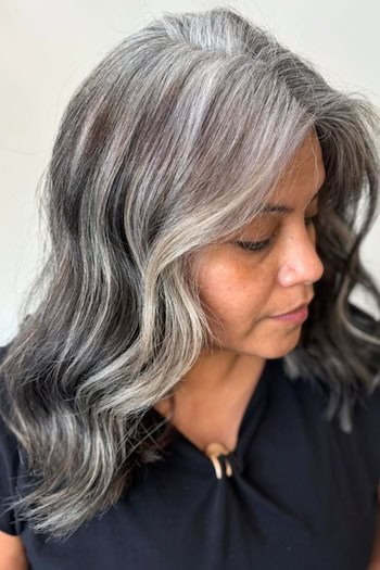 Salt and Pepper Waves Hairstyle