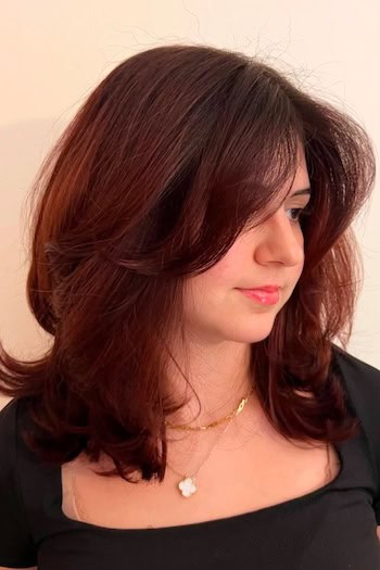 Bouncy Mid-Length Layers Haircut