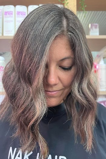 Gray Waves on Brown Hair