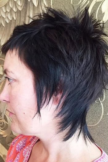 Spiky Textured Shullet Hairstyle