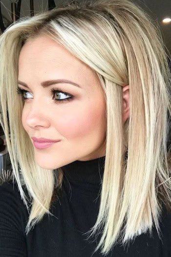 Long Blunt Blonde Bob Haircut