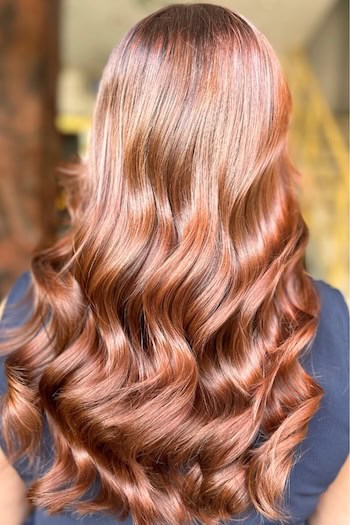 Cinnamon Copper Chocolate Waves, back view.