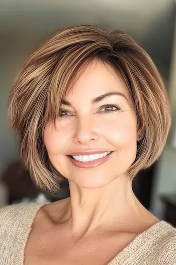 Side-parted bob with gentle waves