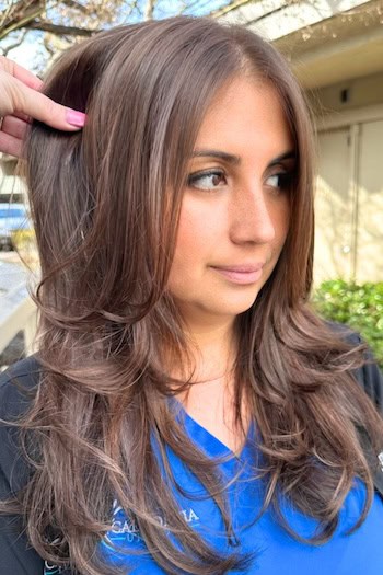 Cool Chocolate Brown Layers Hair Color and Hairstyle