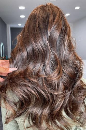 Chocolate Caramel Dimensional Waves, back view.