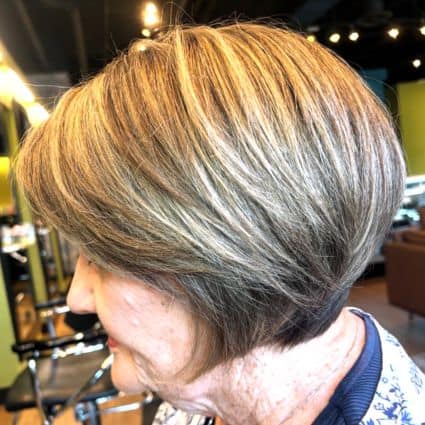 Layered Stacked Bob With Highlights Hairstyle