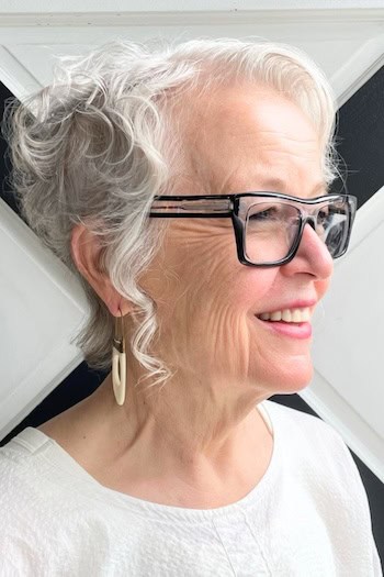 Curly Silver Pixie With Long Front Hairstyle