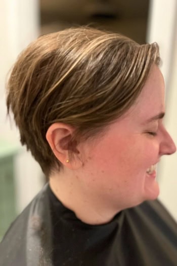 Short Tapered Crop With Side Part Haircut