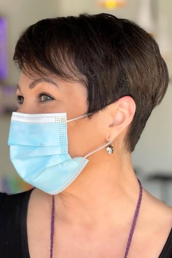 Tapered Brunette Pixie Haircut