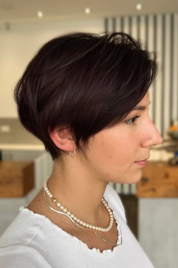 Long Pixie with Deep Side Part
