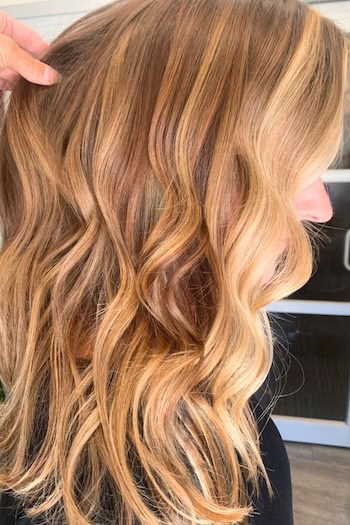 Caramel Cider Blonde Hair Color