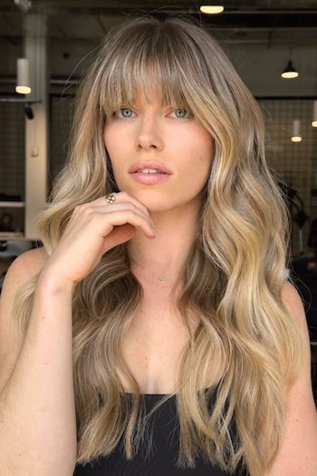 Mushroom Beige Blonde With Highlights Hair Color