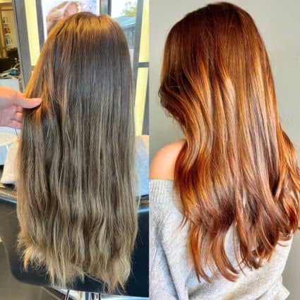 Golden Copper Brown Transformation Hair Color