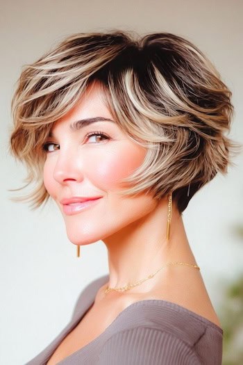 Layered Pixie Bob With Volume Haircut