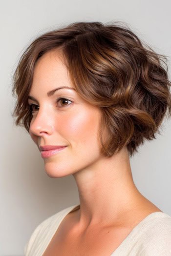 Curly Pixie Bob With Soft Highlights Haircut