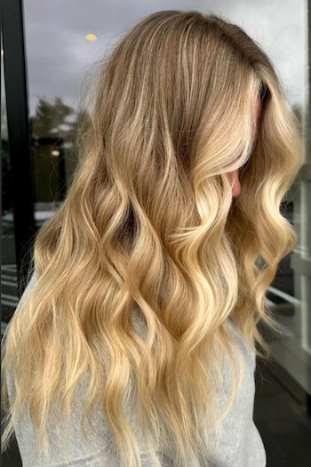 Buttery Blonde With Natural Roots Hair Color