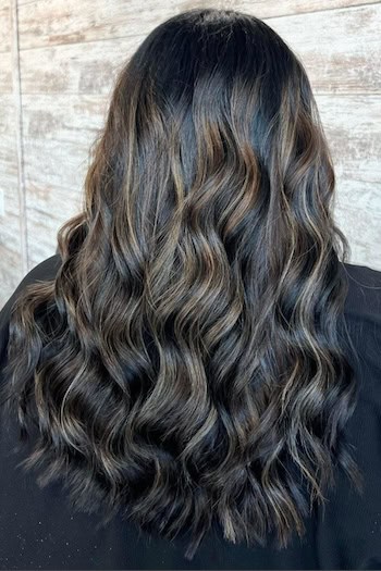 Dark Brown with Subtle Caramel Highlights Hair Color