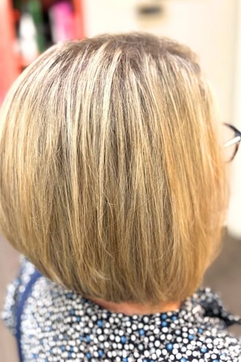 Smooth Blonde Bob with Layered Ends Haircut