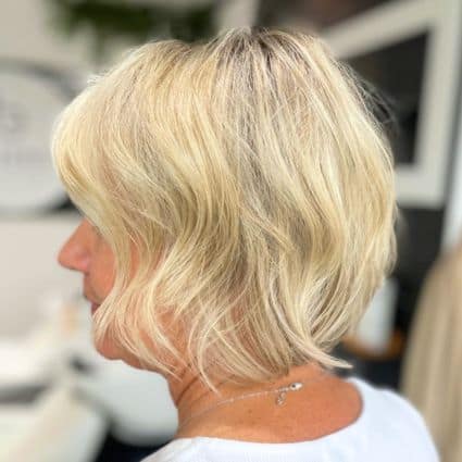 Soft Blonde Bob with Soft Waves Haircut