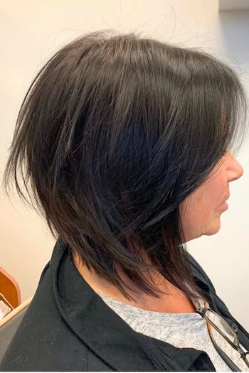 Dark Brown Razor Cut Bob Haircut
