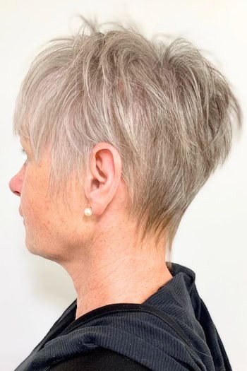 Textured Tapered Pixie with Piecey Layers Haircut