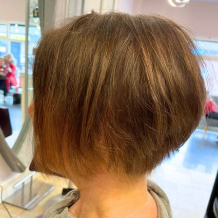 Cropped Tapered Brown Bob with Soft Texture Haircut