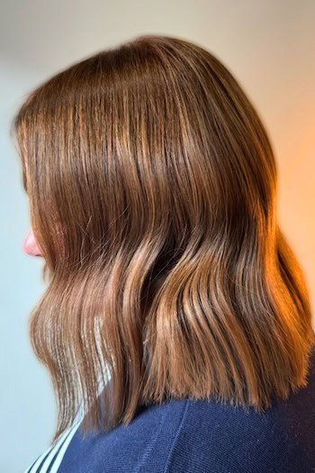 Chestnut Brown with Soft Honey Highlights Hair Color