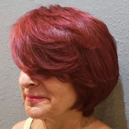 Side-Swept Short Layered Bob Hairstyle