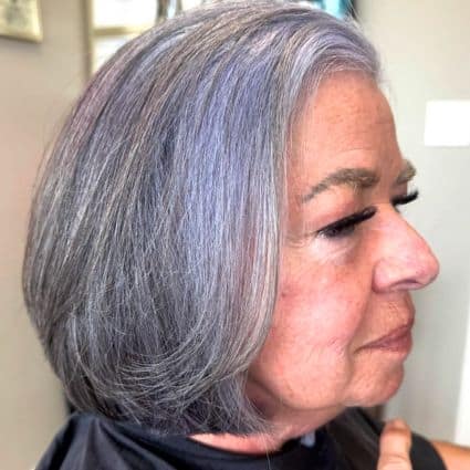 Silver Violet Layered Bob Hairstyle