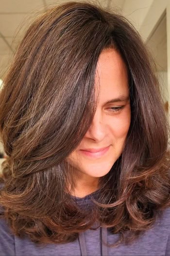 Medium Layered Style with Side Part Haircut