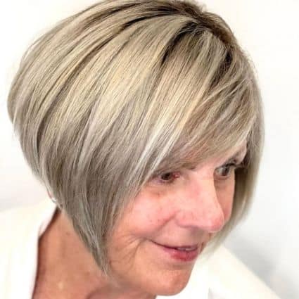 Short Angled Bob with Bangs Haircut