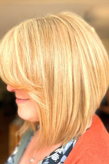 Angled Bob with Long Bangs Haircut