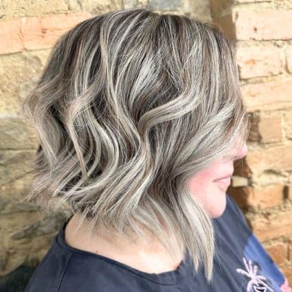 Piecey Wavy Angled Bob Haircut