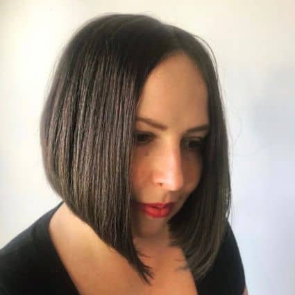 Classic Angled Bob with Center Part Haircut