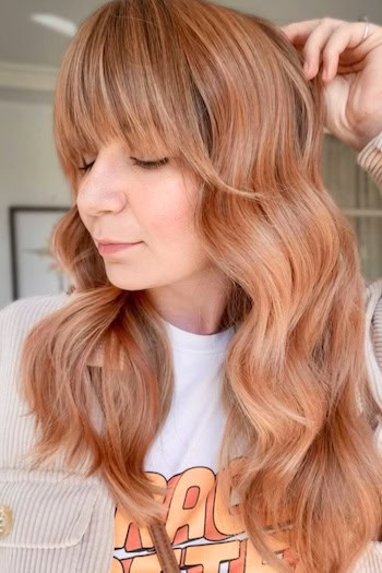Root Melt Strawberry Blonde With Lowlights Hair Color