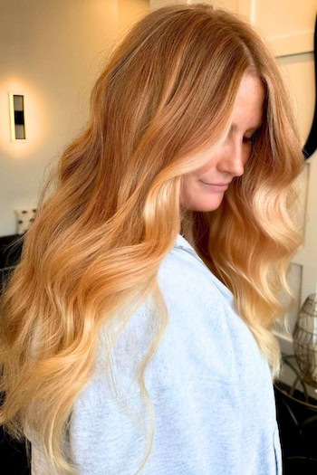 Face-Framing Copper Strawberry Blonde Hair Color