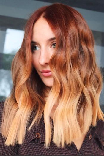 Ombre Copper Strawberry Blonde Hair Color
